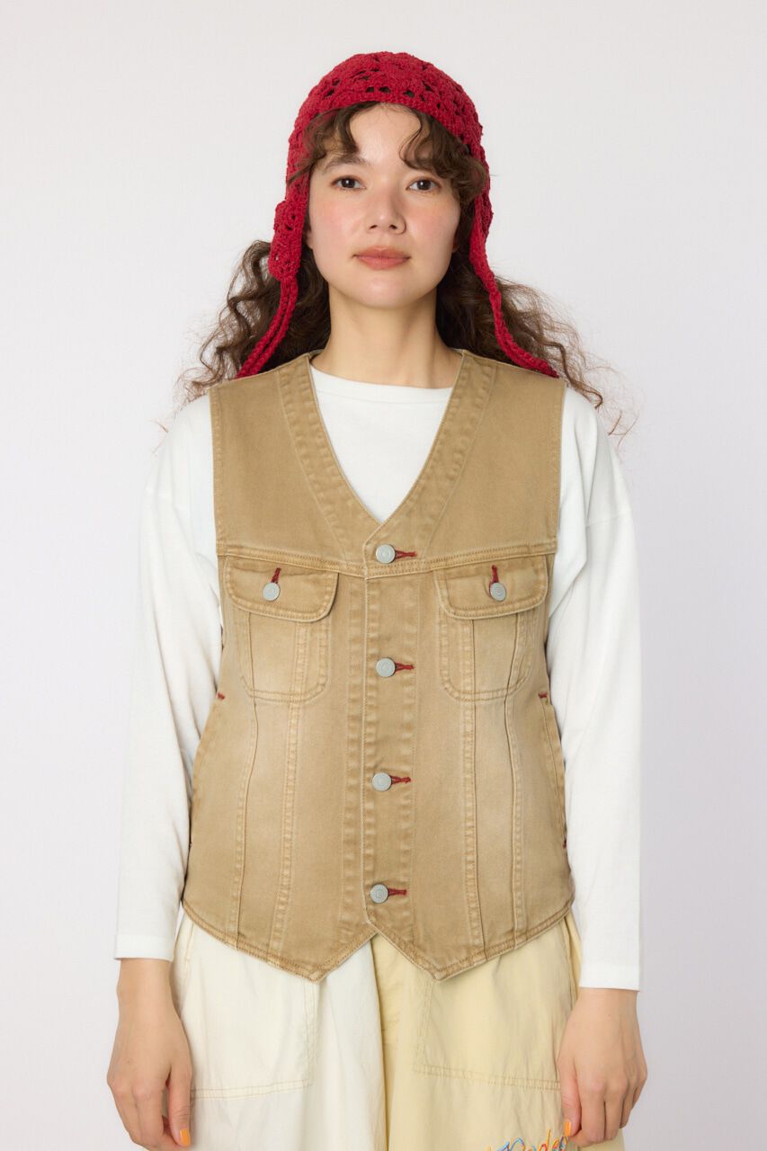 RODEO CROWNS「V CUT デニムベスト」|ダウンベスト・ベスト|