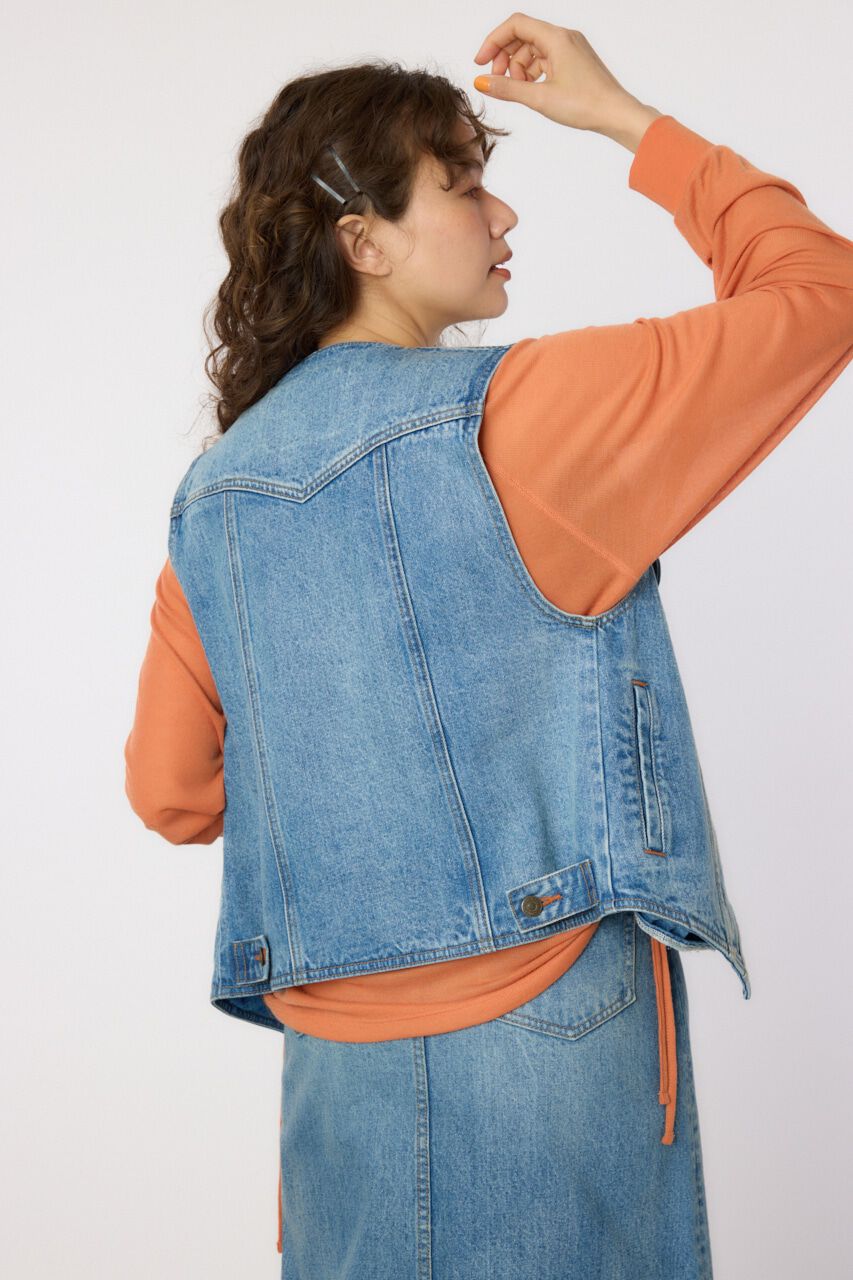 RODEO CROWNS「V CUT デニムベスト」|ダウンベスト・ベスト|