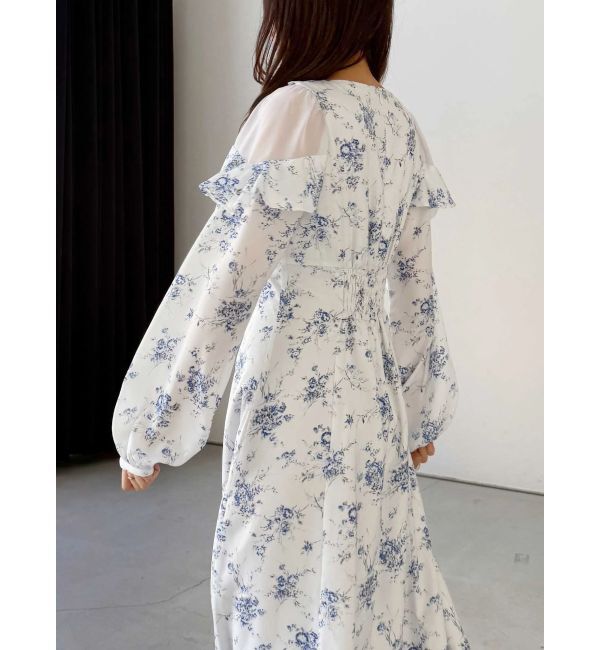 MERCURYDUO「ラッフルカラーパターンワンピース」|ワンピース|