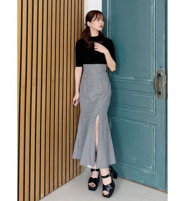 MERCURYDUO「ハーフスリーブリブニット」|ニット・セーター|