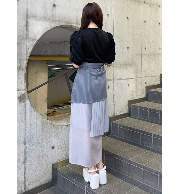 MURUA「異素材MIXスリットスカート」|スカート|