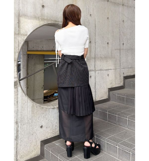 MURUA「異素材MIXスリットスカート」|スカート|