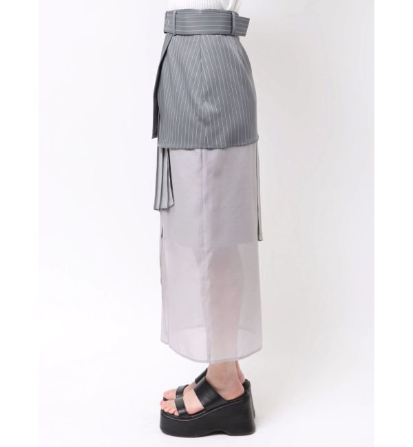 MURUA「異素材MIXスリットスカート」|スカート|