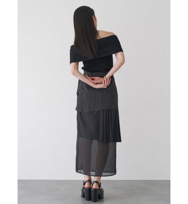MURUA「異素材MIXスリットスカート」|スカート|