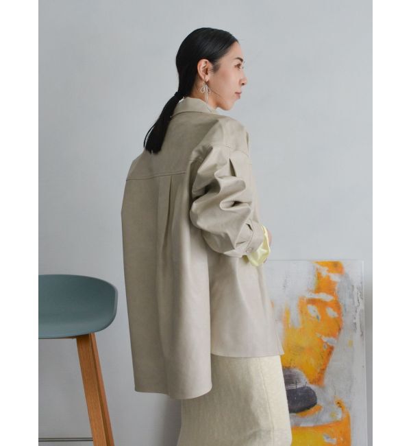 Ungrid「スリーブデザインフェイクレザーシャツ」|シャツ・ブラウス|