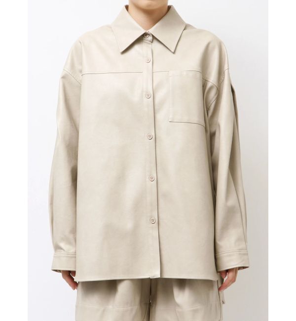 Ungrid「スリーブデザインフェイクレザーシャツ」|シャツ・ブラウス|