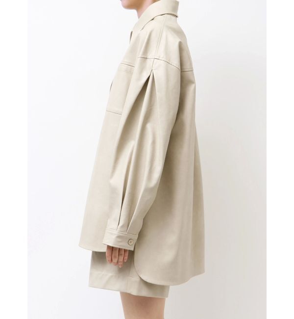 Ungrid「スリーブデザインフェイクレザーシャツ」|シャツ・ブラウス|