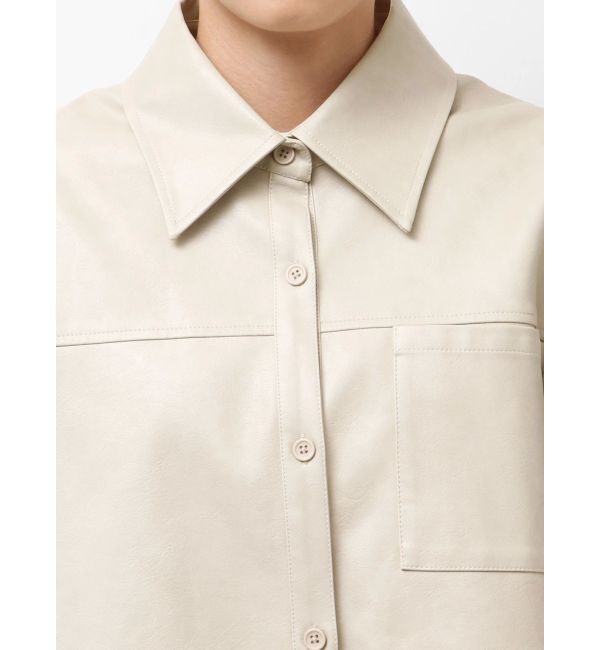 Ungrid「スリーブデザインフェイクレザーシャツ」|シャツ・ブラウス|