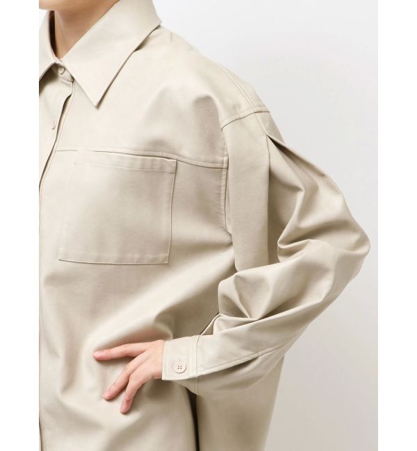 Ungrid「スリーブデザインフェイクレザーシャツ」|シャツ・ブラウス|