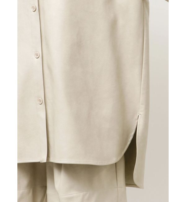 Ungrid「スリーブデザインフェイクレザーシャツ」|シャツ・ブラウス|