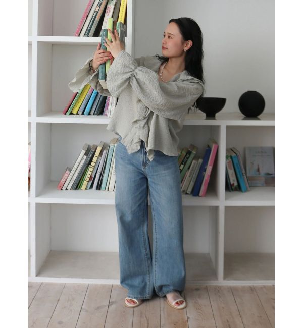Ungrid「ハイウエストオーガニックコットンルーズデニム」|デニム|