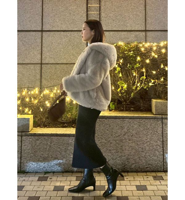 LAGUNAMOON「フェイクファーフーディコート」|その他|