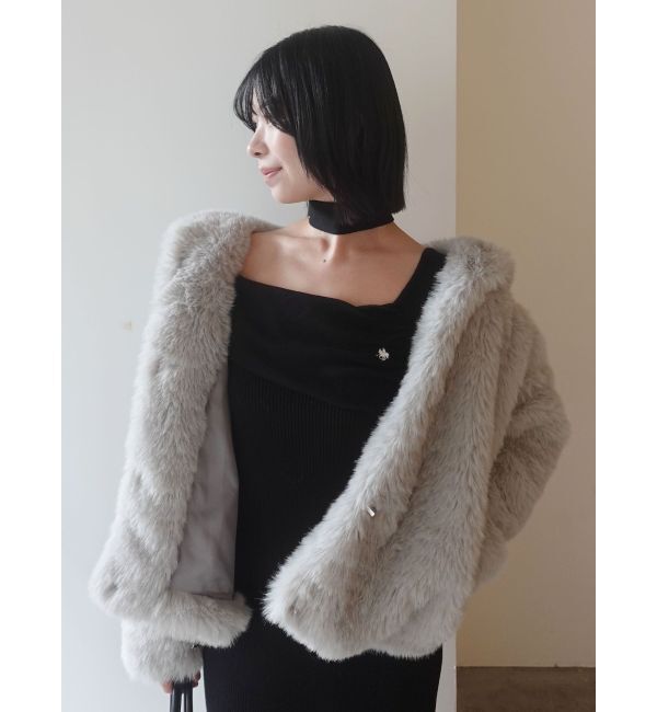 LAGUNAMOON「フェイクファーフーディコート」|その他|