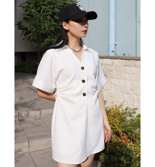 EVRIS「シャツミニワンピース」|ワンピース|