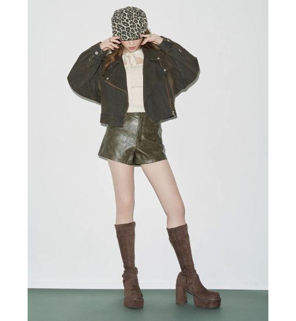 EVRIS「グラデーションデニムショートライダース【セットアップ着用可能】」|デニムジャケット|