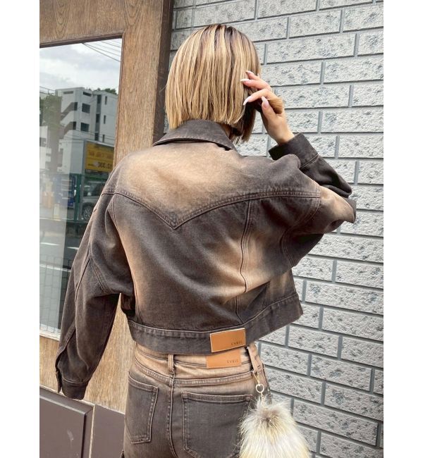 EVRIS「グラデーションデニムショートライダース【セットアップ着用可能】」|デニムジャケット|