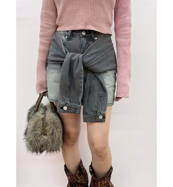 EVRIS「スリーブデザインデニムミニスカート」|スカート|