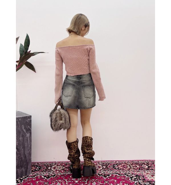 EVRIS「スリーブデザインデニムミニスカート」|スカート|