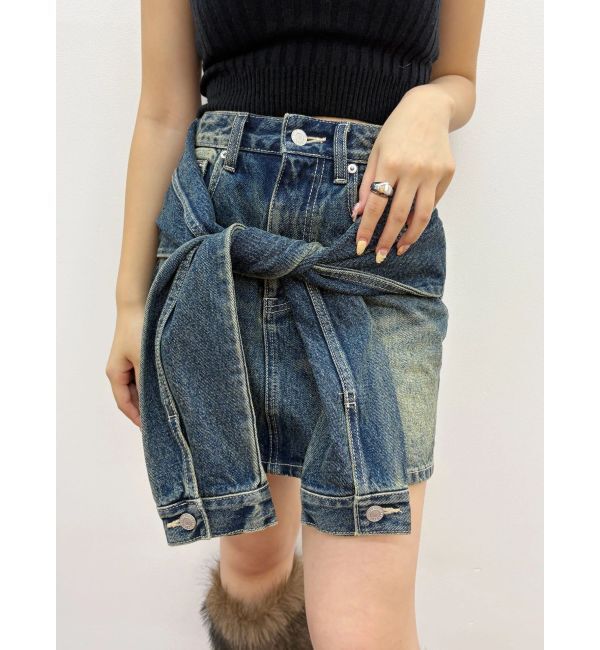 EVRIS「スリーブデザインデニムミニスカート」|スカート|