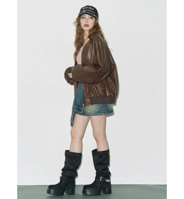 EVRIS「スリーブデザインデニムミニスカート」|スカート|