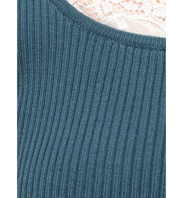 EVRIS「フロントホックレースドッキングニットトップス」|ニット・セーター|