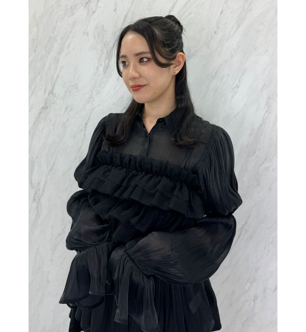 jouetie「ボリュームスリーブシアーシャツ」|シャツ・ブラウス|ブラック