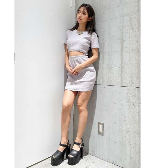 GYDA「WAIST OPEN 2WAYテレコワンピース」|ワンピース|