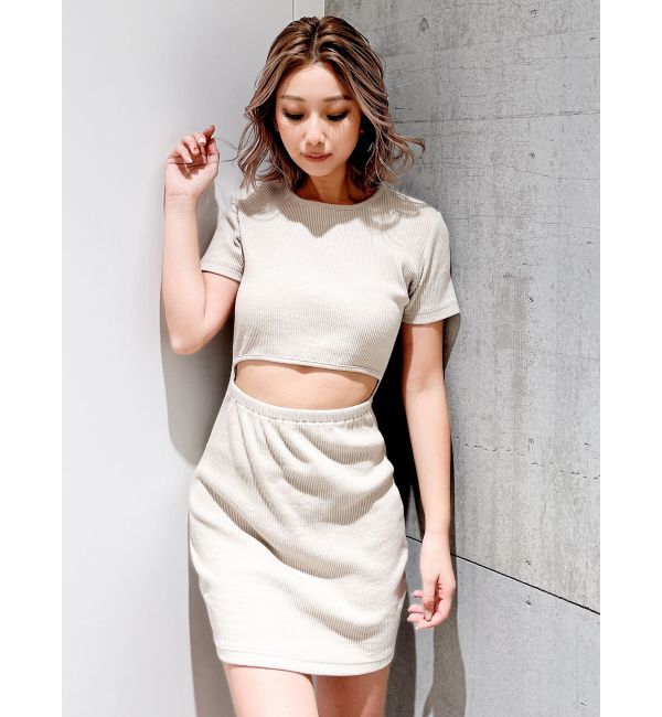 GYDA「WAIST OPEN 2WAYテレコワンピース」|ワンピース|