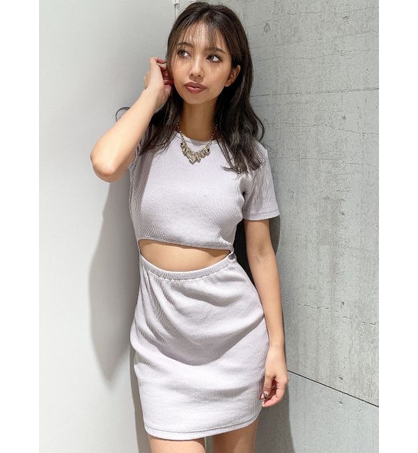 GYDA「WAIST OPEN 2WAYテレコワンピース」|ワンピース|