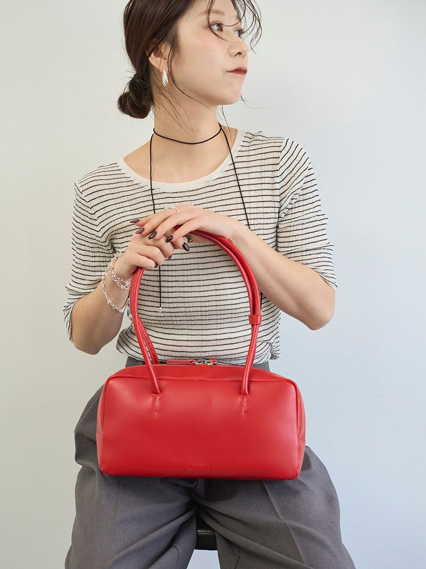 emmi atelier「レザーボストンバッグ」|ボストンバッグ|RED