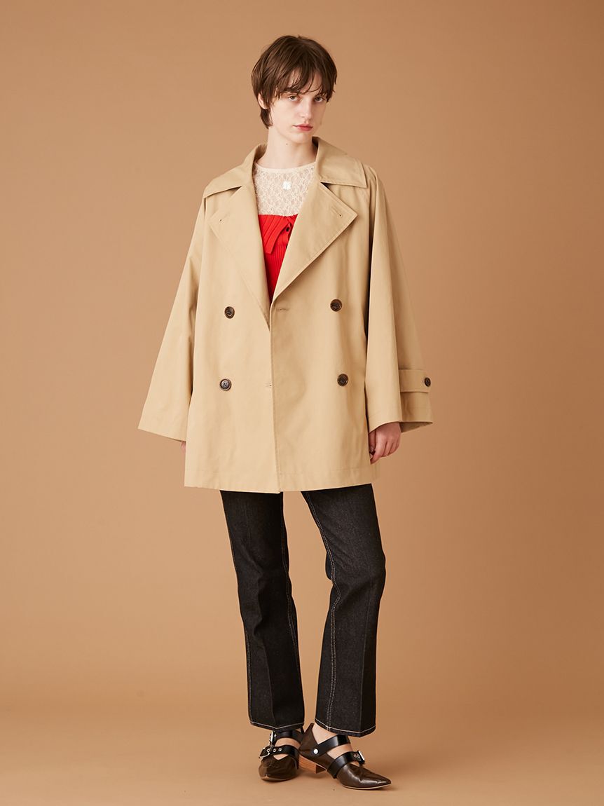 FURFUR「フリルショートトレンチコート」|トレンチコート|