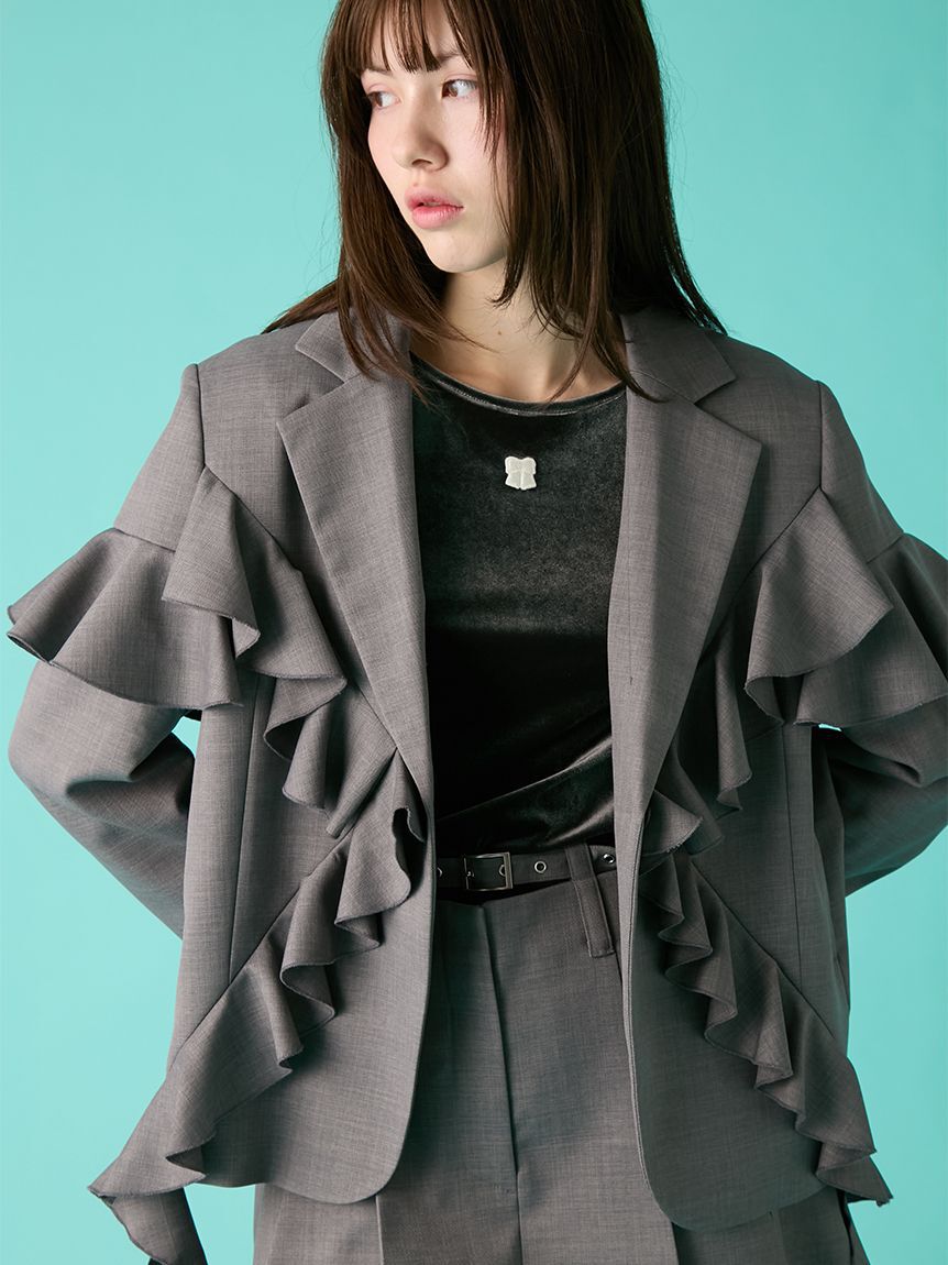 FURFUR「フリルデザインテーラードジャケット」|テーラードジャケット|