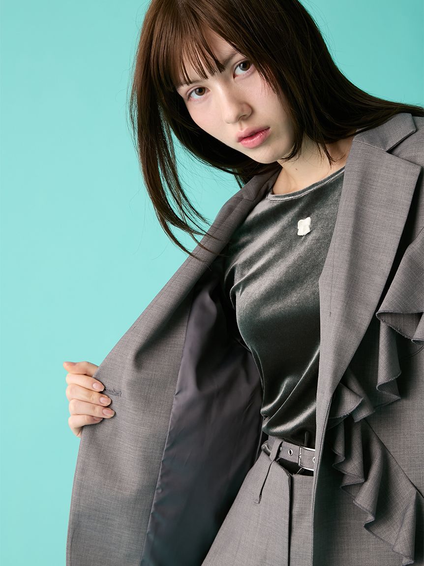 FURFUR「フリルデザインテーラードジャケット」|テーラードジャケット|