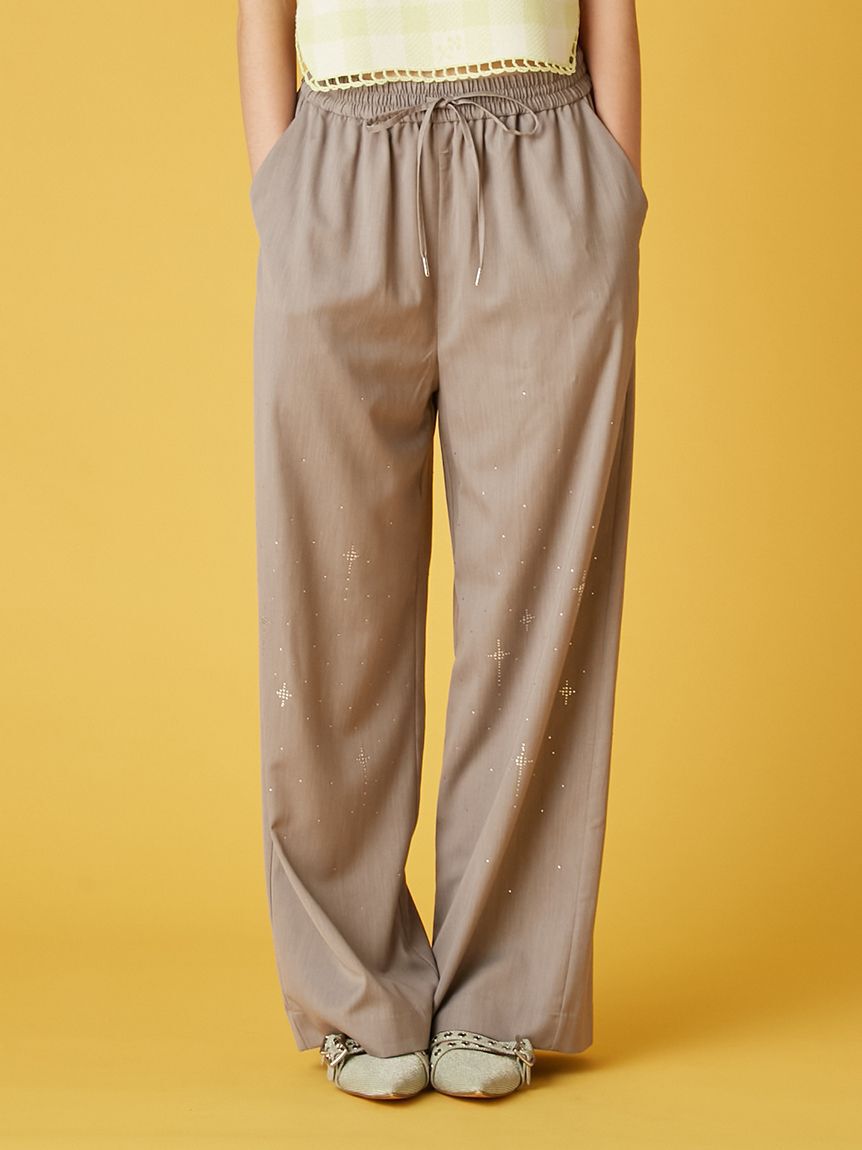 FURFUR「ビジュー付きイージーパンツ」|チノ|