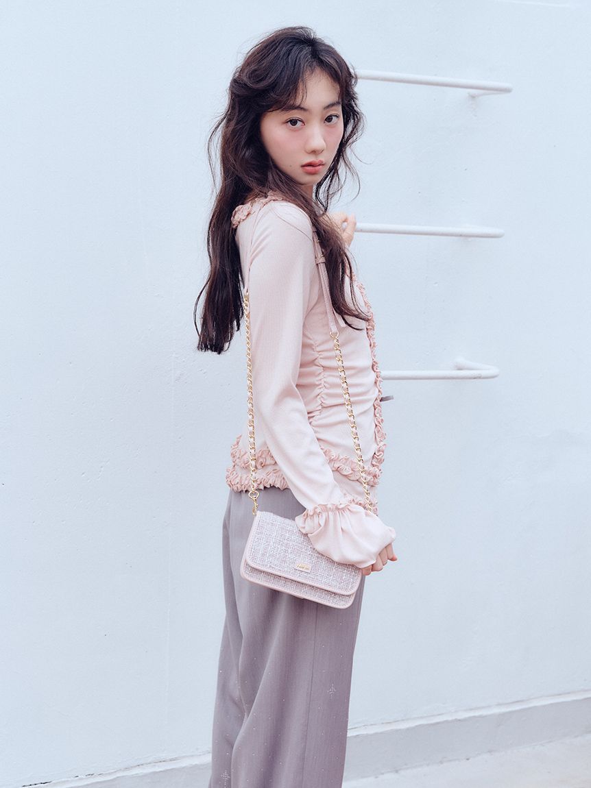 FURFUR「ビジュー付きイージーパンツ」|チノ|