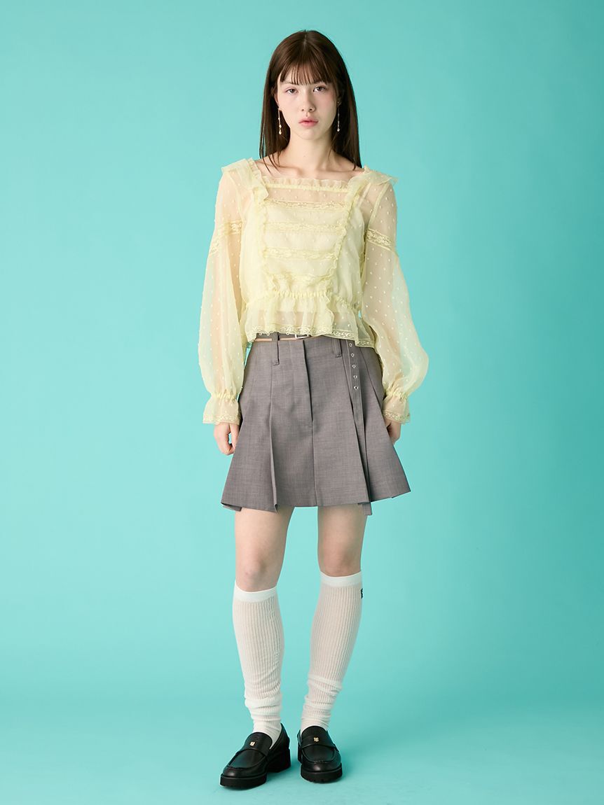 FURFUR「ベルト付きタックミニスカート」|スカート|