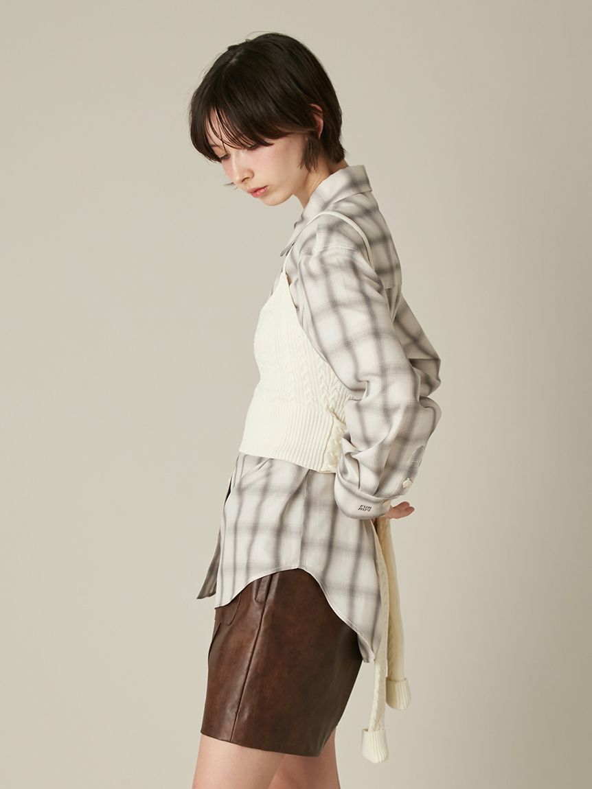 FURFUR「ニットビスチェレイヤードシャツ」|シャツ・ブラウス|