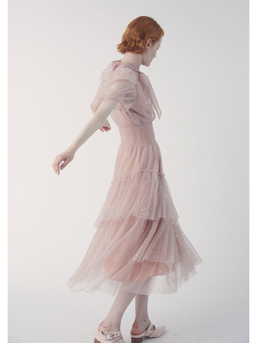 FURFUR「【限定サイズ】ハーフスリーブラメチュールドレス」|ドレス|