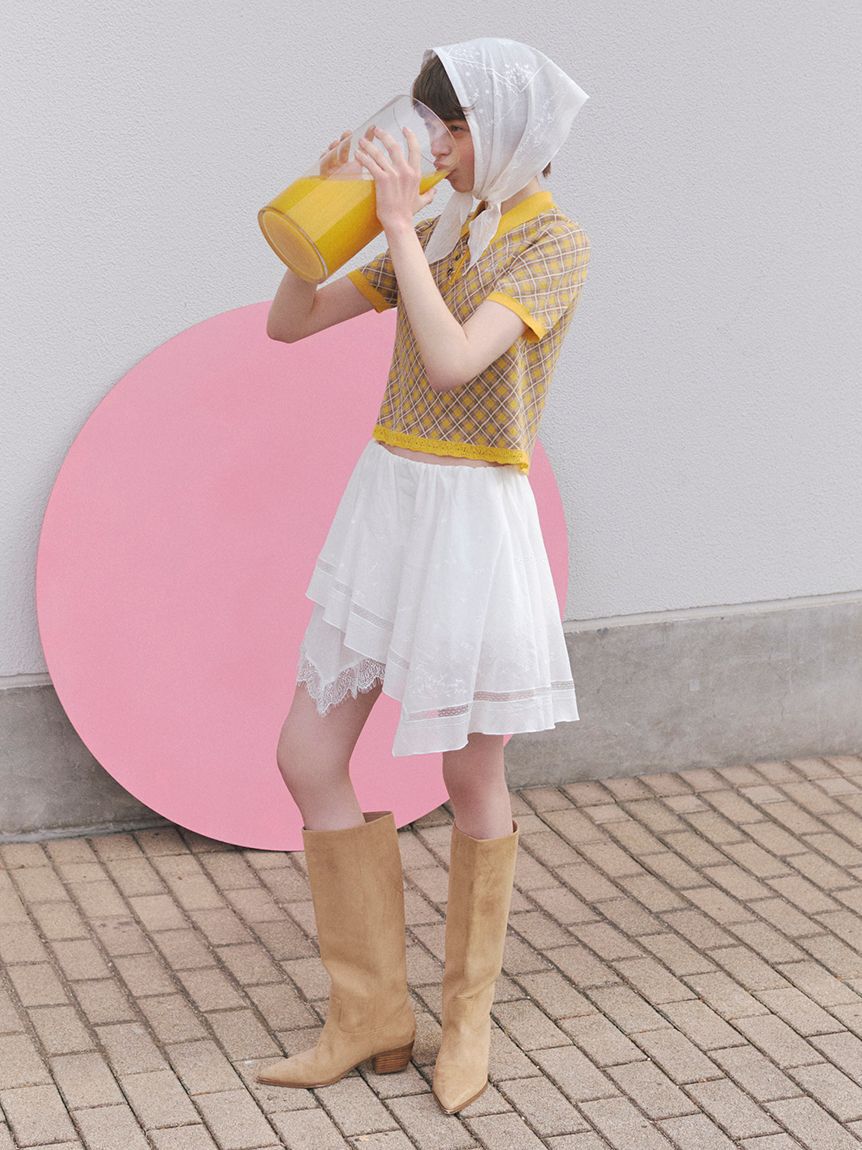 FURFUR「チェックジャガードニットポロ」|ニット・セーター|