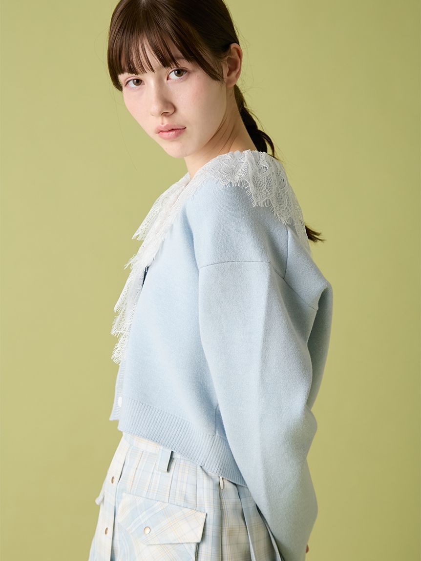 FURFUR「レース衿カーディガン」|カーディガン|