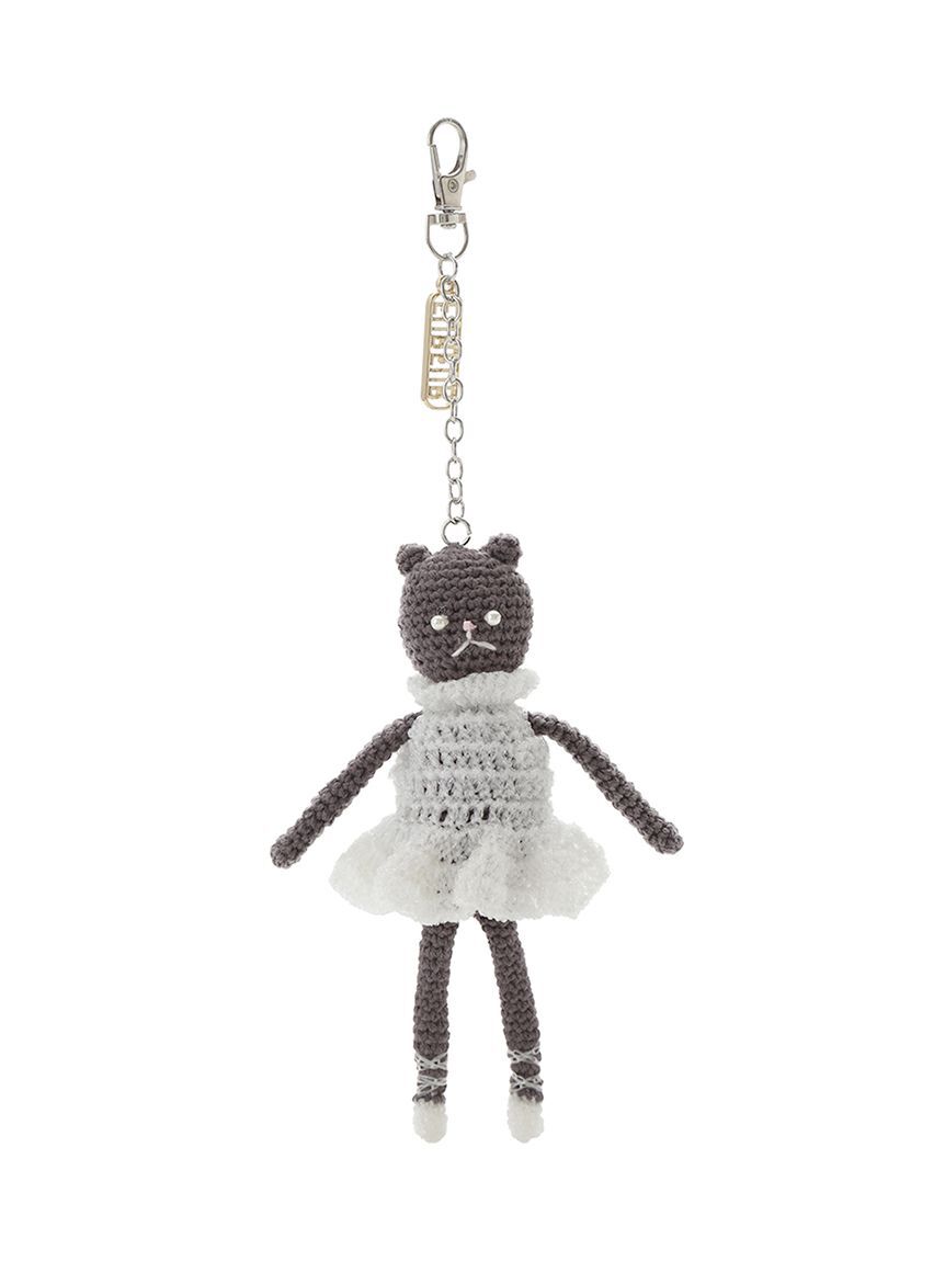 FURFUR「プリマキャットモチーフクロシェチャーム」|キーケース|WHT