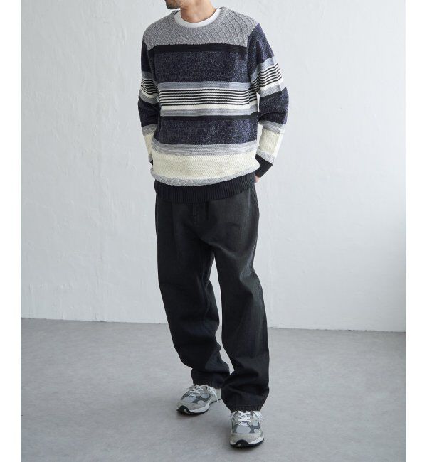 ikka「モールミックスボーダーニット」|プルオーバー|