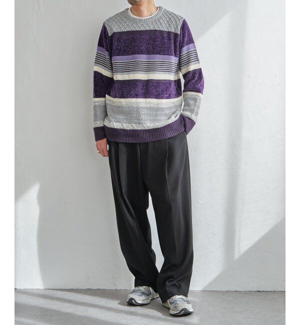 ikka「モールミックスボーダーニット」|プルオーバー|