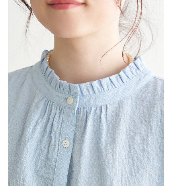 Lbc with Life「オーガニックコットン襟フリル2WAYブラウス」|シャツ・ブラウス|