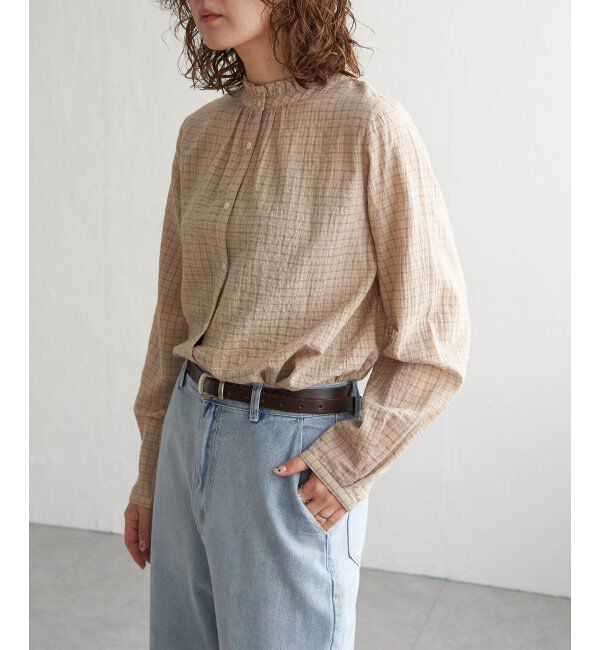 Lbc with Life「オーガニックコットン襟フリル2WAYブラウス」|シャツ・ブラウス|