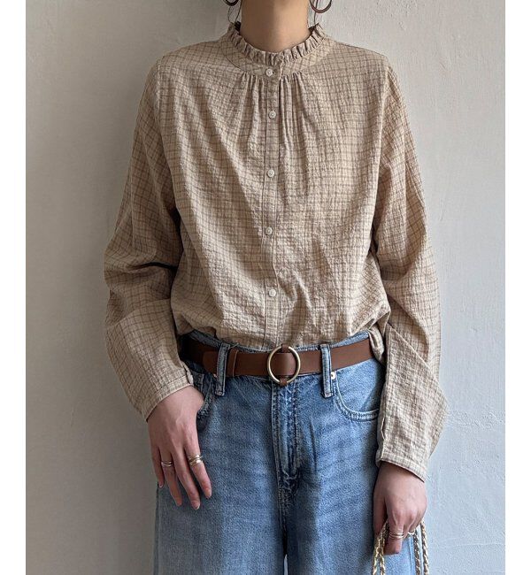 Lbc with Life「オーガニックコットン襟フリル2WAYブラウス」|シャツ・ブラウス|