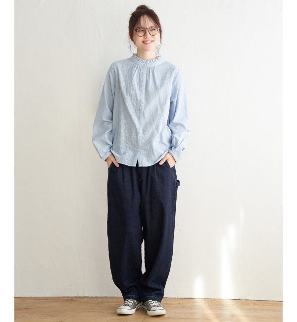 Lbc with Life「オーガニックコットン襟フリル2WAYブラウス」|シャツ・ブラウス|