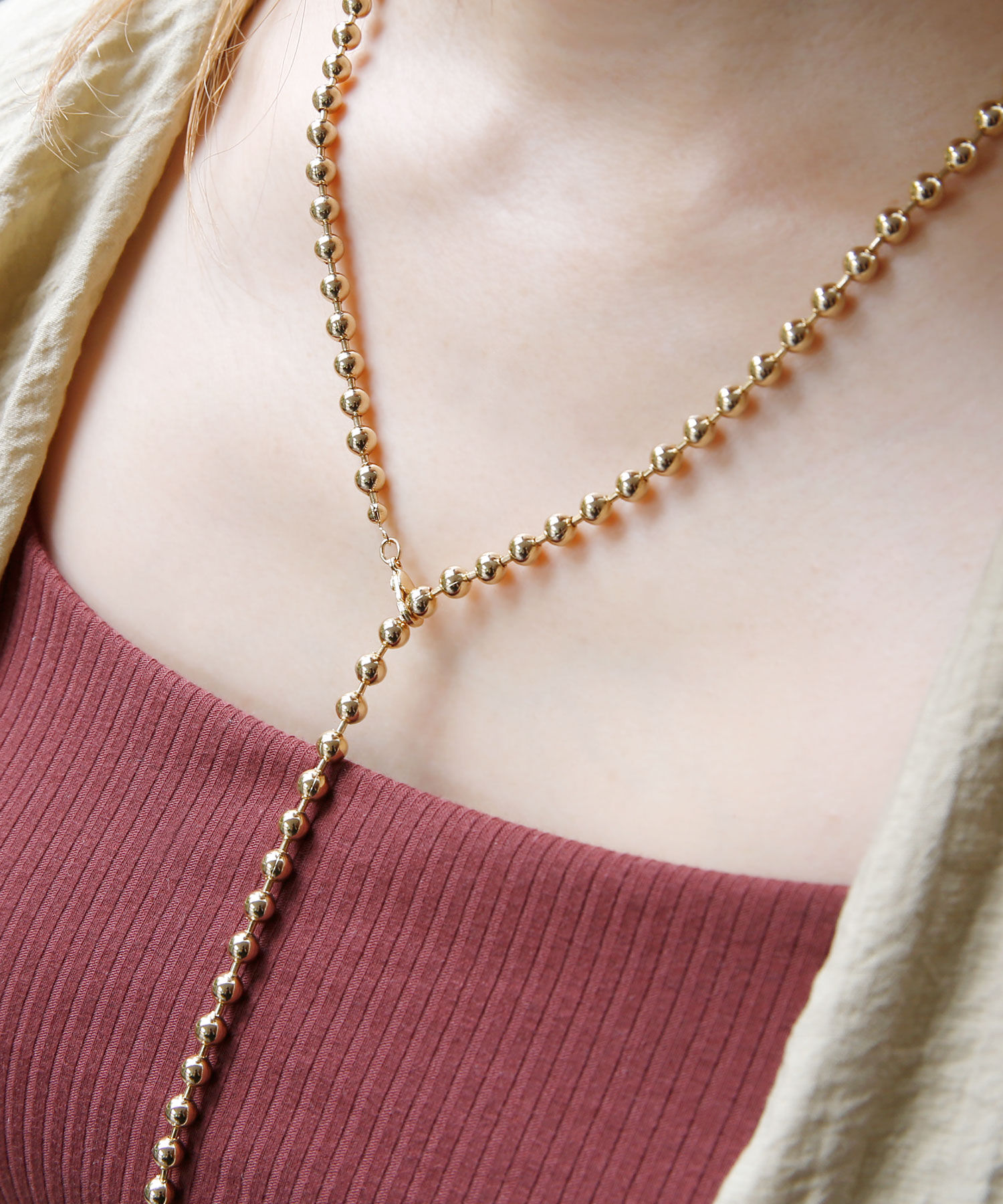 colleca la「ボールチェーンロングネックレス」|ネックレス|