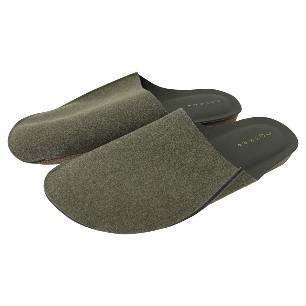 BACKYARD FAMILY「携帯スリッパ メンズ スエード 通販 スリッパ 室内履き 室内ばき ルームシューズ おしゃれ」|ルームシューズ|グリーン1