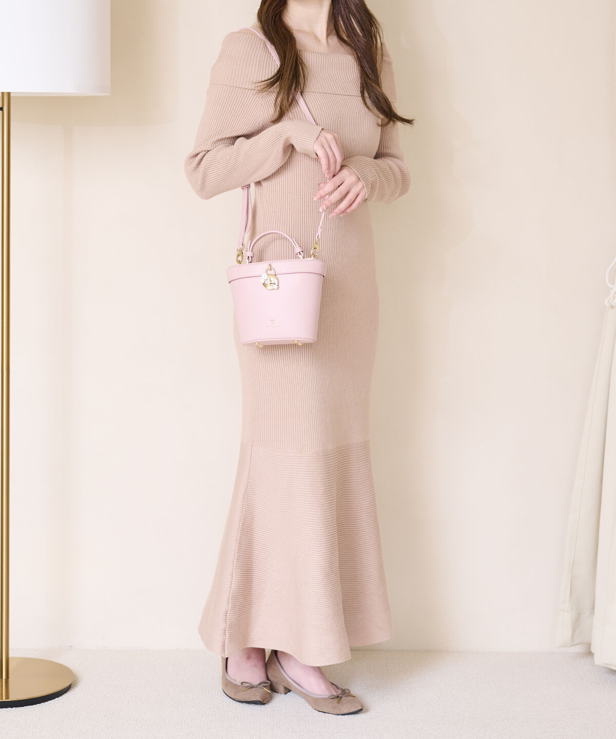 Samantha Vega「フラワーパドロックバニティバッグ」|ショルダー・メッセンジャー|ピンク